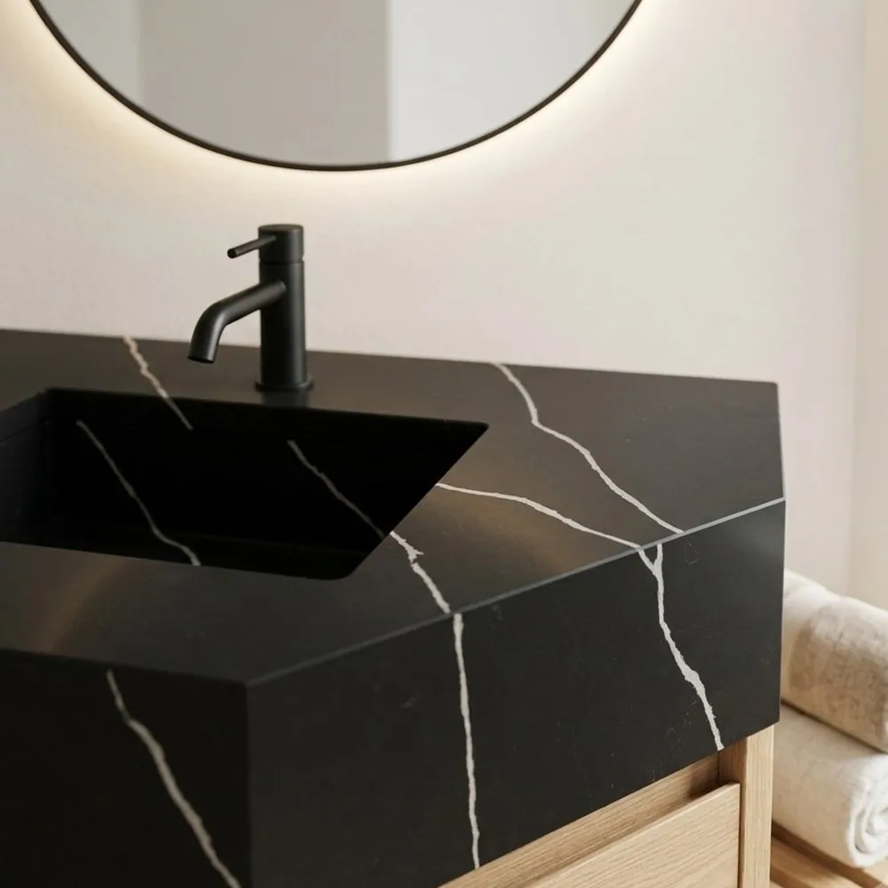 Black Marquina, Bathroom vanity