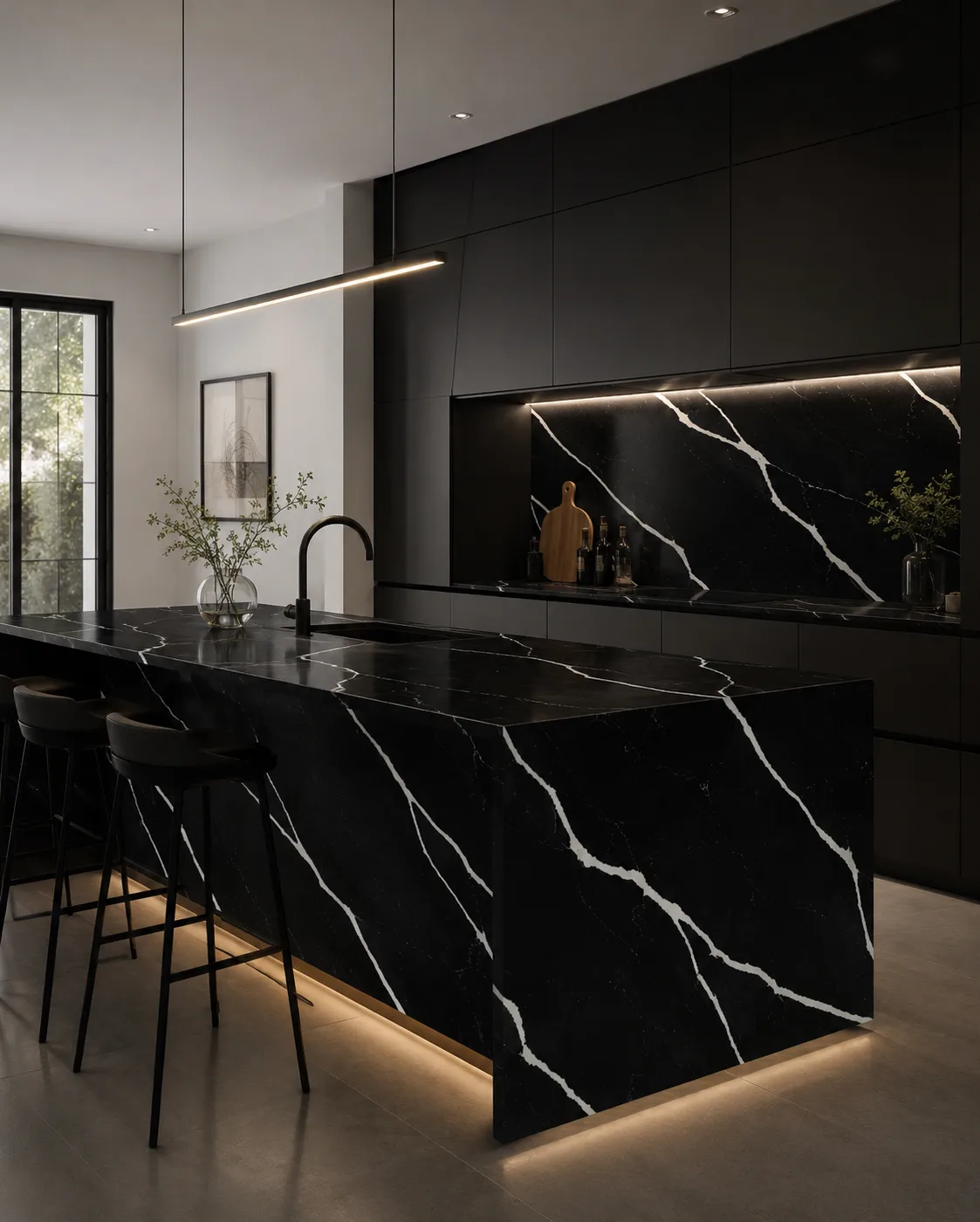 Black Marquina, Kitchen island